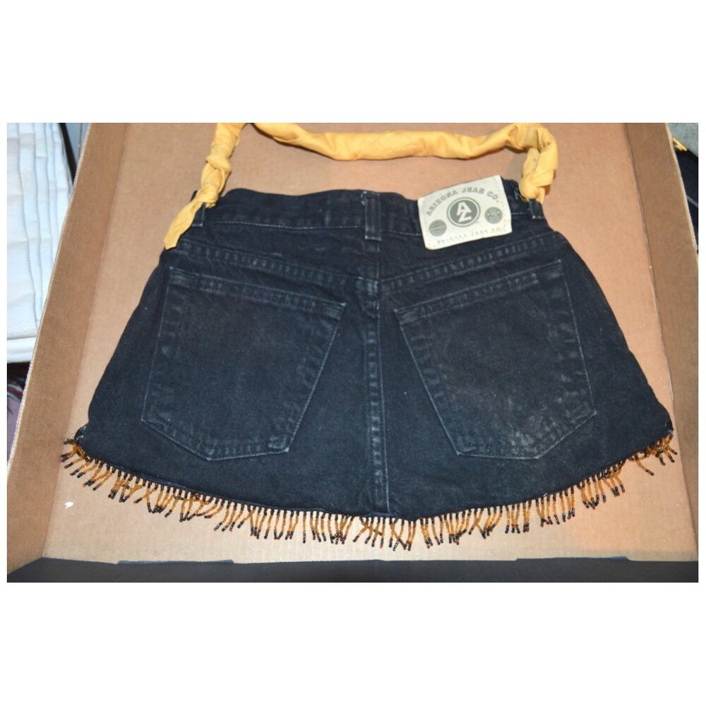 Custom Tote Bag Purse Handbag Handmade From Denim Jean Shorts - One of a Kind!